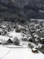 冬景色に戻った白川郷荻町合掌集落