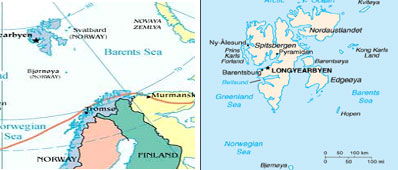 スバールバル諸島地図