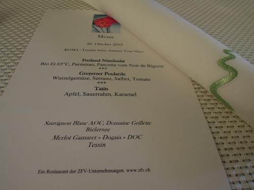 メニュー、ナプキンもここ特製