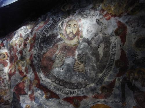 天井にえがかれた大きなキリスト