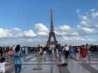 ムルロー・パリ　アート展『シャイヨー宮殿　トロカデロ広場』リトグラフ 0422I パリのトロカデロ宮殿、1878年 - 1935年、1937年の博覧会のために