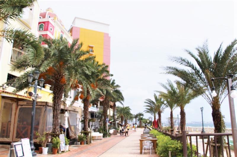 海辺の遊歩道をお散歩するのも気持ちがいい