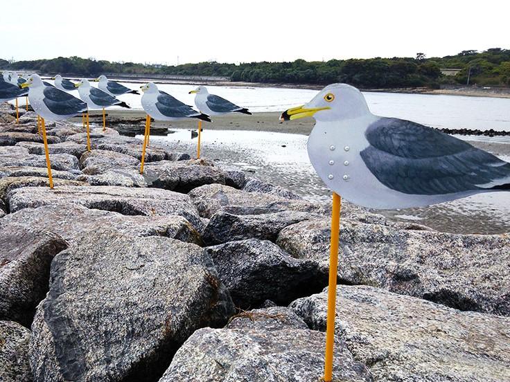 『カモメの駐車場』木村崇人　風が吹くと風見鶏のように左右に揺られながら鳴きます