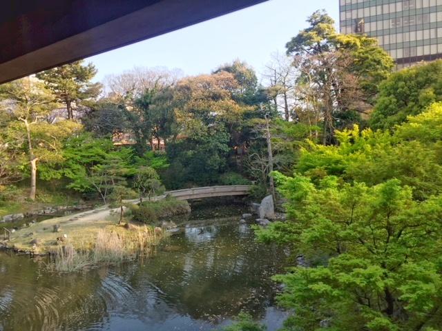 小倉城庭園。夏は新緑に、秋は山もみじに包まれます。冬の雪化粧もみどころ