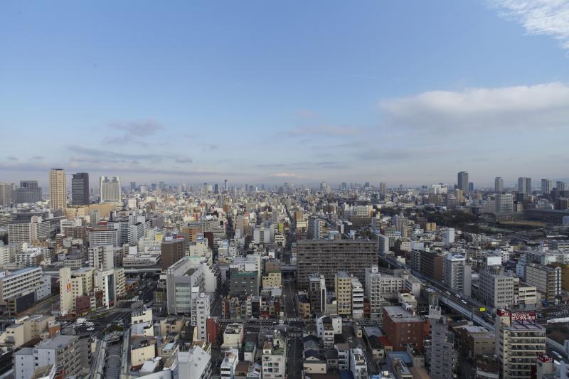 展望台から見た大阪ミナミの街