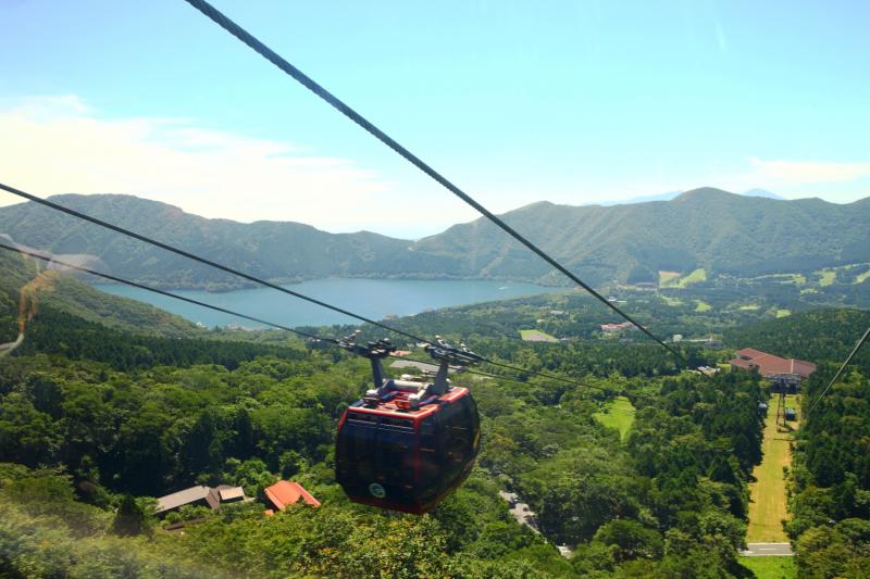 姥子駅を過ぎると芦ノ湖が大きく目の前に迫ってきます