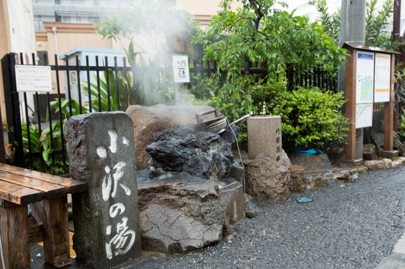 大湯間けつ泉手前の静岡銀行横にある小沢の湯
