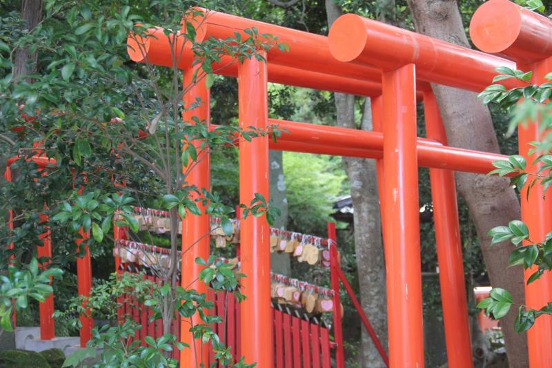 101基の朱色の鳥居が立ち並ぶ