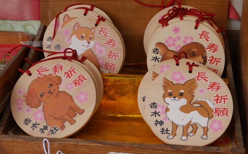 ペットに関する願いを書く絵馬やペット用のお守りも