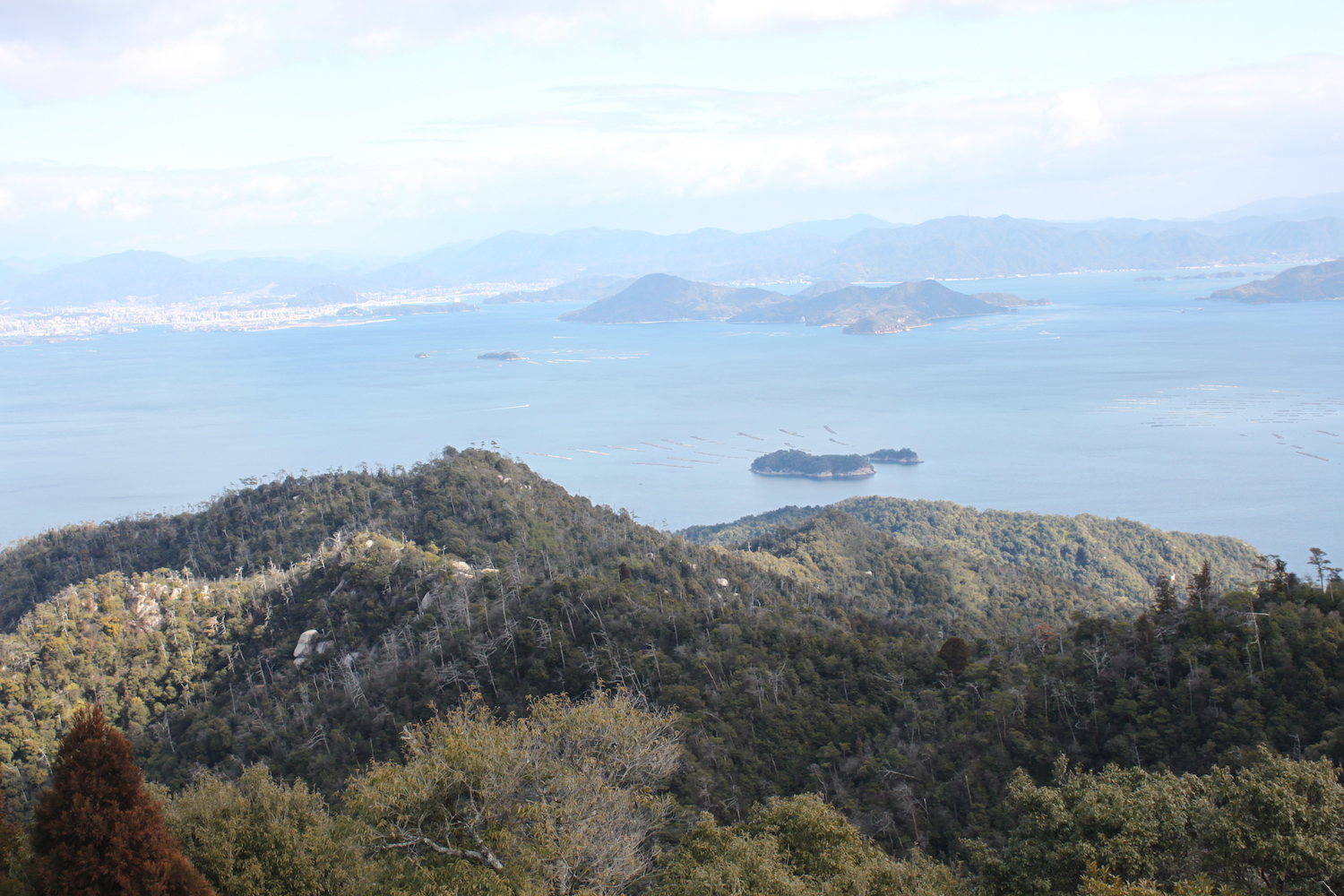 山頂にある弥山展望台からの眺望。山歩きの苦労が吹き飛ぶ絶景！