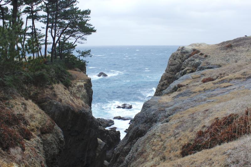 灯台周辺にはワイルドな絶景も