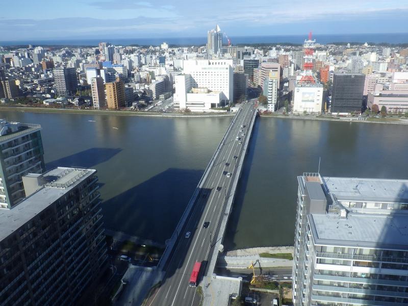 すぐ下には新潟市のシンボル「萬代橋」が